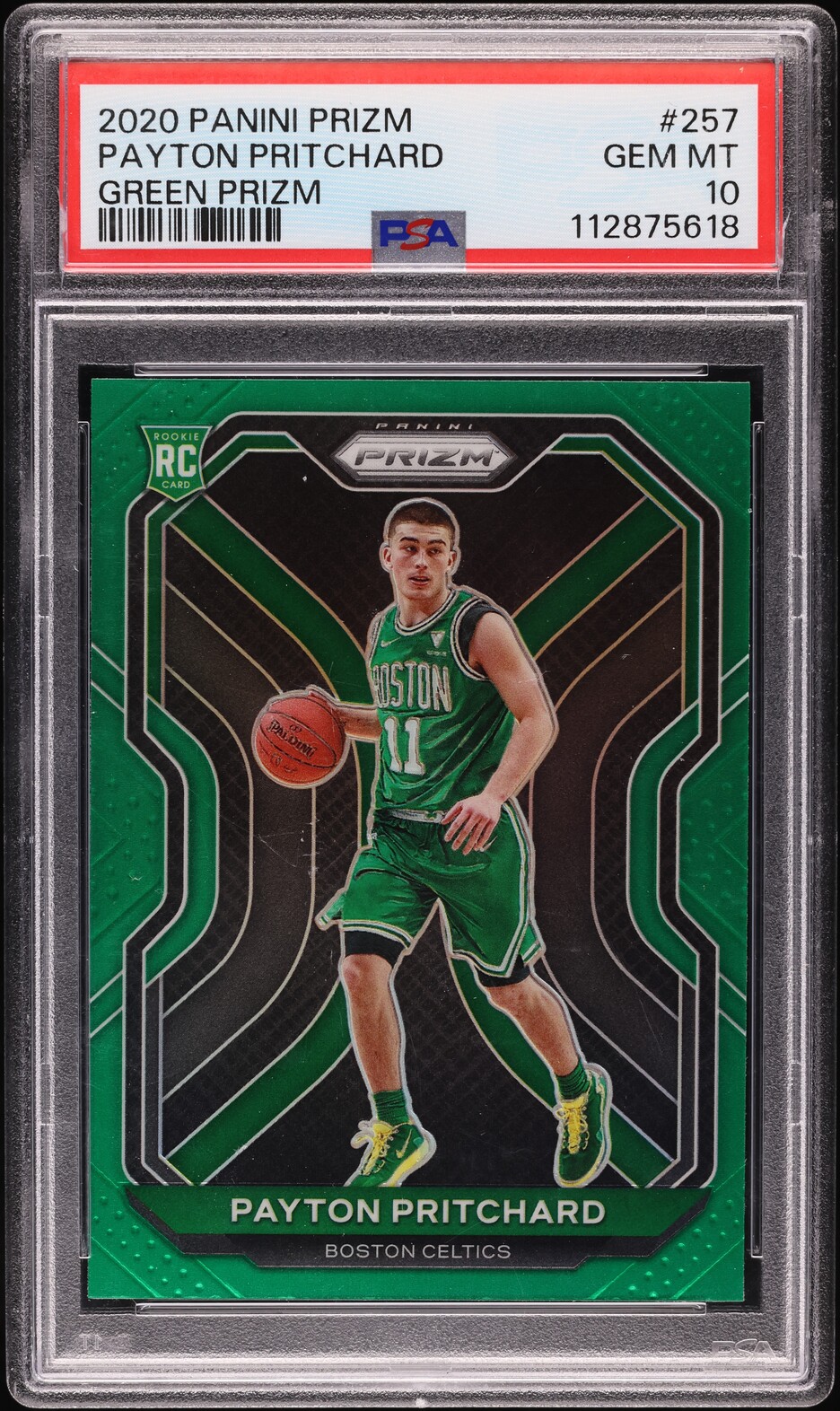 2020 Panini Prizm Green Payton Pritchard ROOKIE #257 PSA 10 GEM MINT