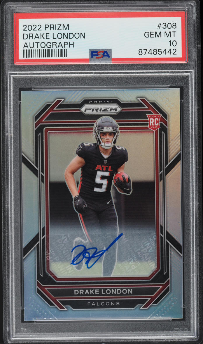 2022 Panini Prizm Silver Drake London ROOKIE AUTO #308 PSA 10 GEM MINT
