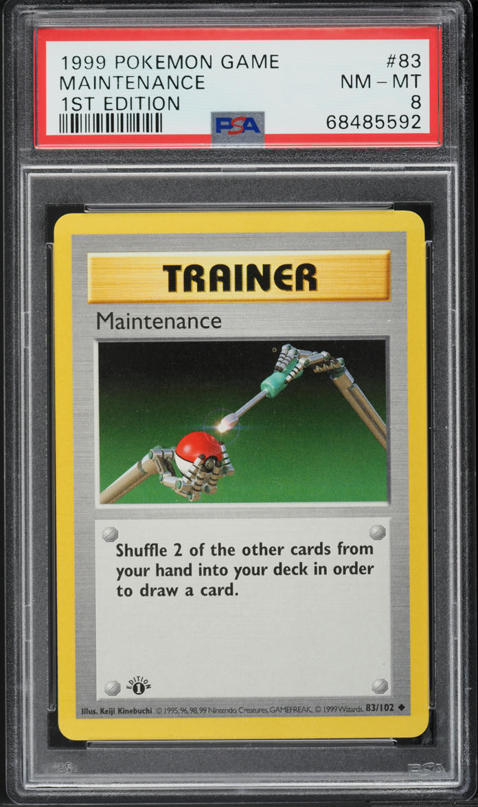 1999 Pokemon Base Set 1st Edition Maintenance #83 PSA 8 NM-MT
