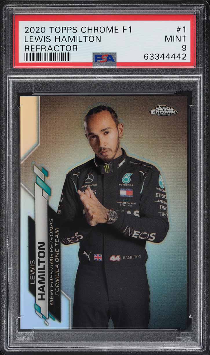 2020 Topps Chrome Formula 1 F1 Refractor Lewis Hamilton #1 PSA 9 MINT