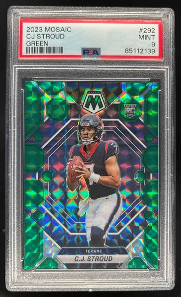 2023 Panini Mosaic Green Mosaic #292 C.J. Stroud RC PSA 9