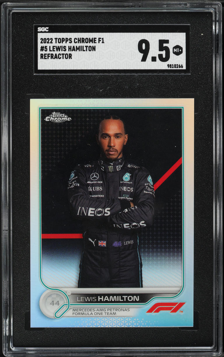 2022 Topps Chrome Formula 1 F1 Refractor Lewis Hamilton #5 SGC 9.5 MINT+