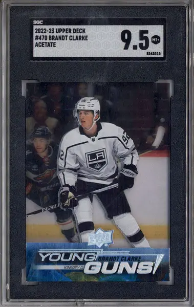 2022 Upper Deck Acetate #470 Brandt Clarke Young Guns RC Rookie SGC 9.5