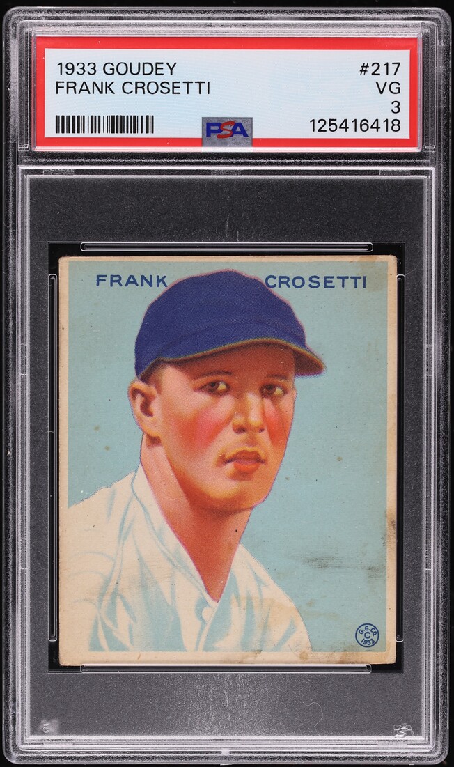 1933 Goudey Frank Crosetti #217 PSA 3 VG