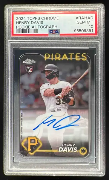 2024 Topps Chrome Rookie Autographs #RA-HAD Henry Davis RC Auto PSA 10