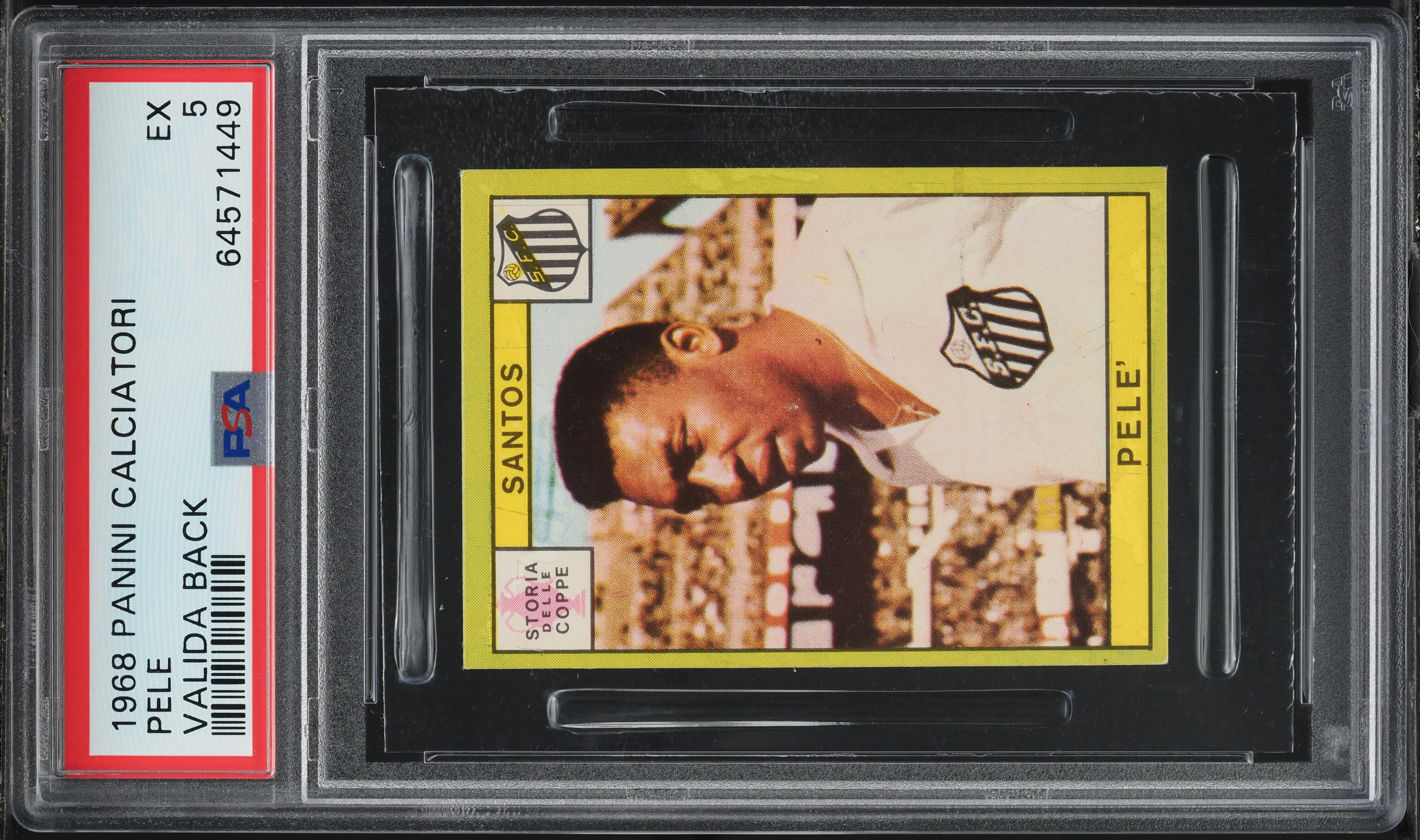 1968 Panini Calciatori Pele VALIDA BACK PSA 5 EX