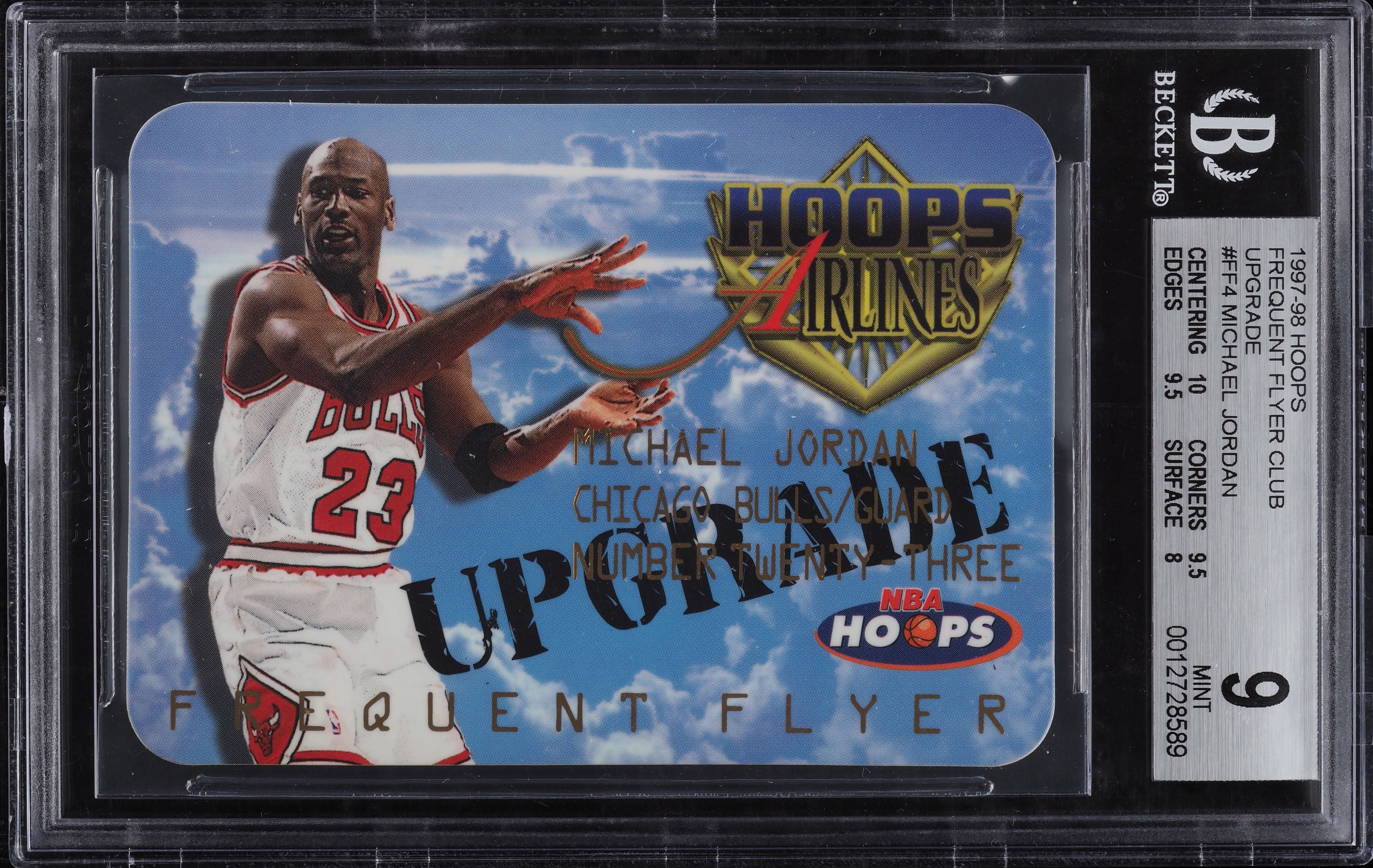 1997 Hoops Frequent Flyer Club Upgrade Michael Jordan #FF4 BGS 9 MINT