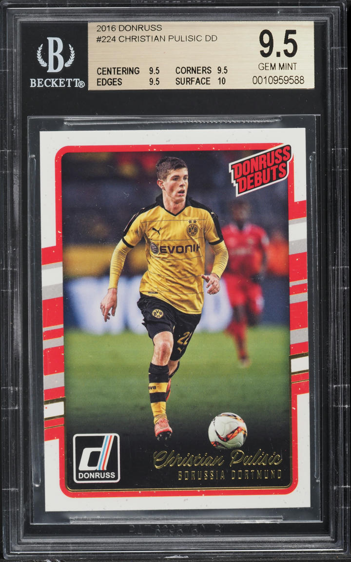 2016 Donruss Soccer Christian Pulisic ROOKIE #224 BGS 9.5 GEM MINT