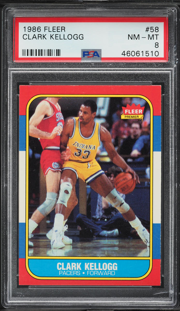 1986 Fleer Basketball Clark Kellogg #58 PSA 8 NM-MT