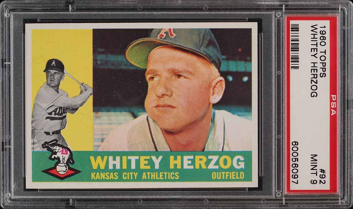 1960 Topps Whitey Herzog #92 PSA 9 MINT