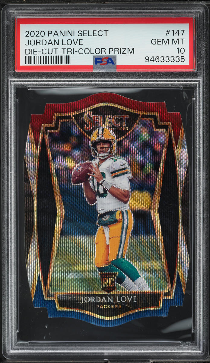 2020 Select Tri-Color Prizm Die-Cut Jordan Love ROOKIE #147 PSA 10 GEM MINT