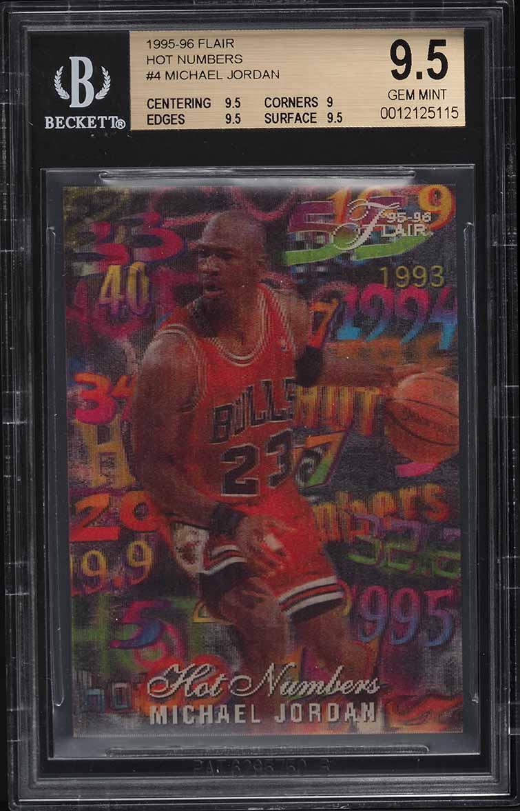 1995 Flair Hot Numbers Michael Jordan #4 BGS 9.5 GEM MINT