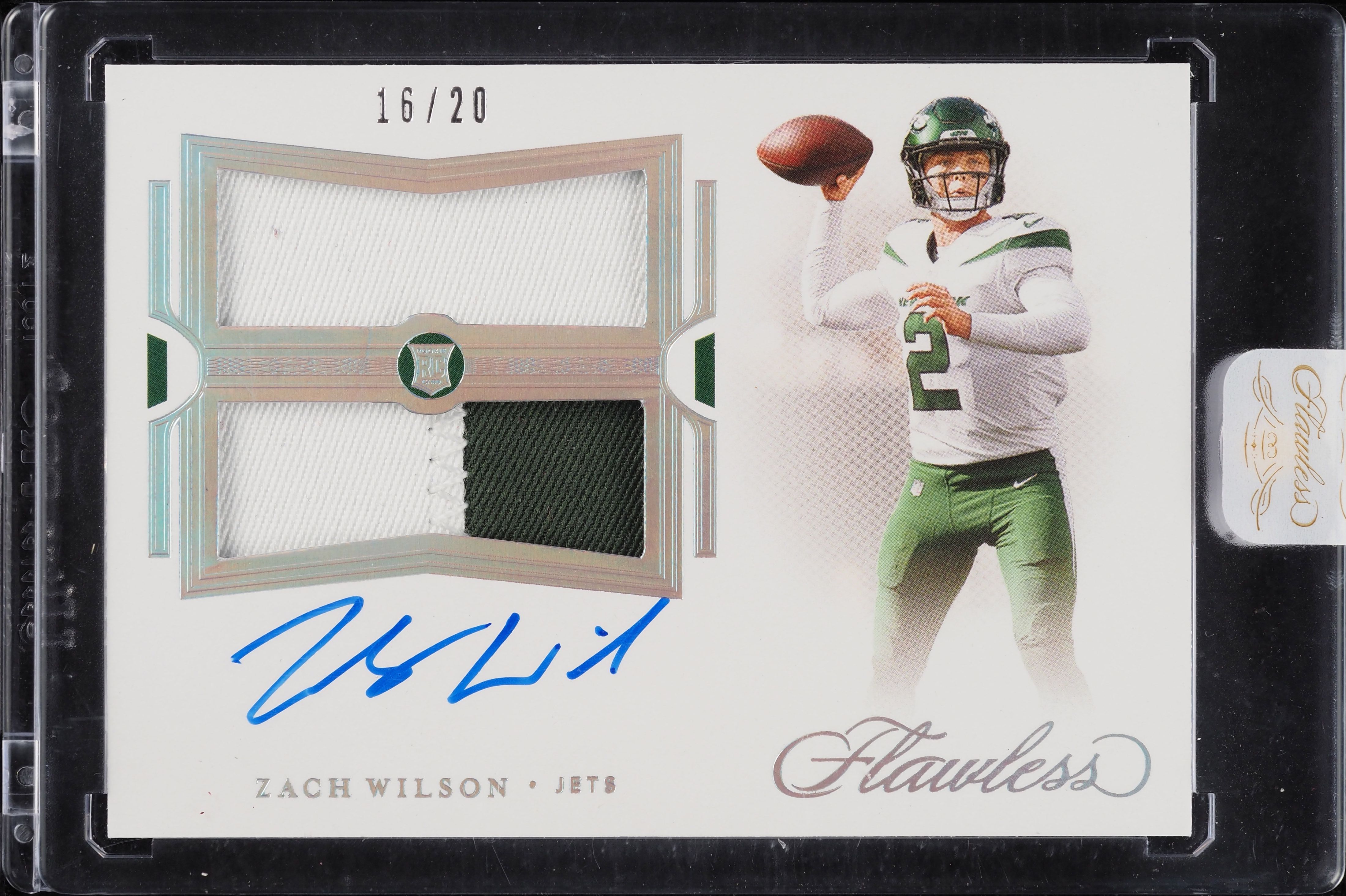 2021 Panini Flawless Dual Silver Zach Wilson ROOKIE PATCH AUTO /20 #RDPA-ZWI