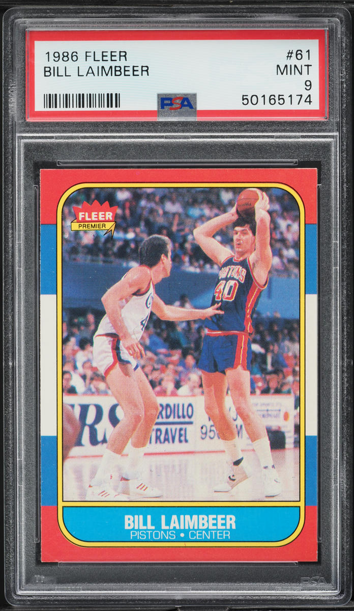 1986 Fleer Basketball Bill Laimbeer #61 PSA 9 MINT