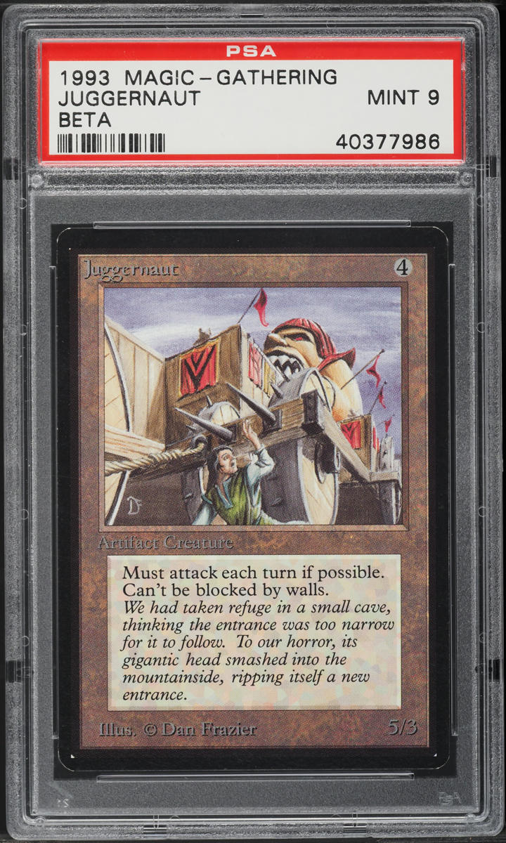 1993 Magic The Gathering MTG Beta Juggernaut PSA 9 MINT