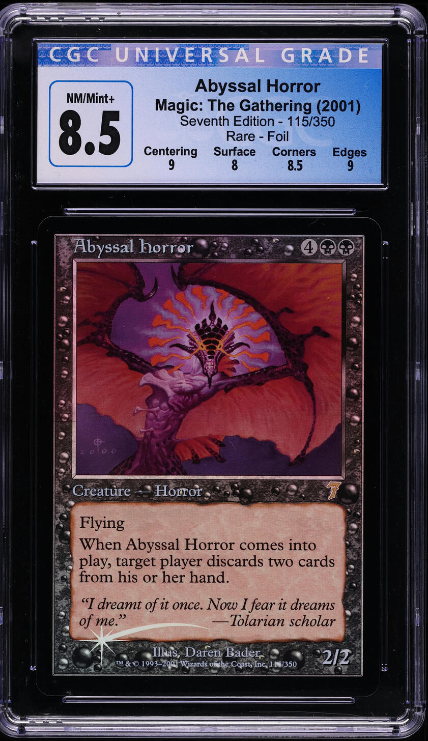 2001 Magic The Gathering MTG Seventh Edition Foil Abyssal Horror #115 CGC 8.5