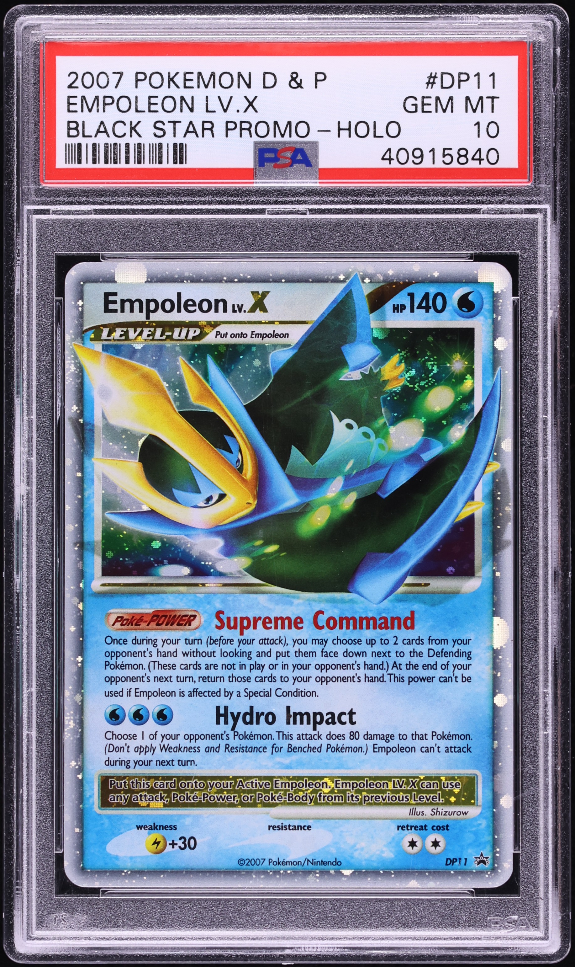 2007 Pokemon Diamond & Pearl Black Star Promo Holo Empoleon LV.X #DP11 PSA 10 GEM MINT