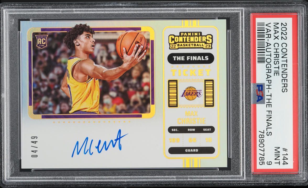 2022 Panini Contenders The Finals Max Christie ROOKIE AUTO /49 #144 PSA 9 MINT