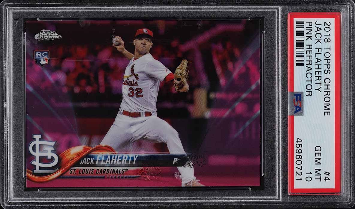 2018 Topps Chrome Pink Refractor Jack Flaherty ROOKIE #4 PSA 10 GEM MINT