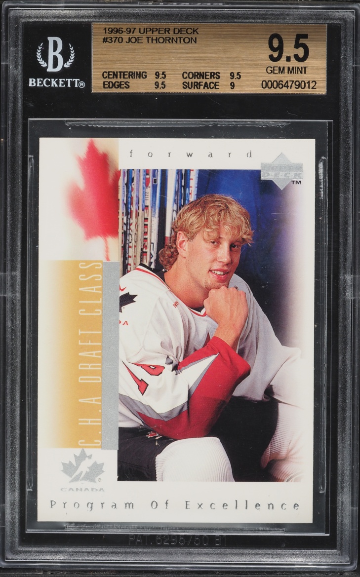 1996 Upper Deck Program Of Excellence Joe Thornton ROOKIE #370 BGS 9.5 GEM MINT