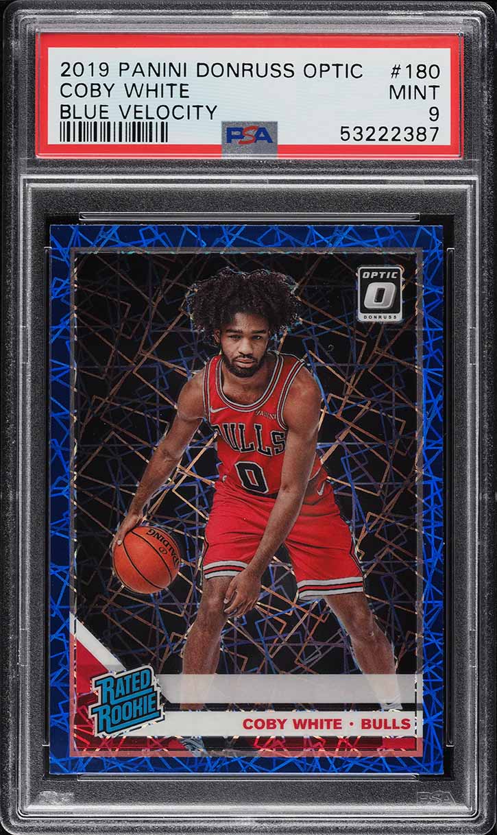 2019 Donruss Optic Blue Velocity Coby White ROOKIE #180 PSA 9 MINT