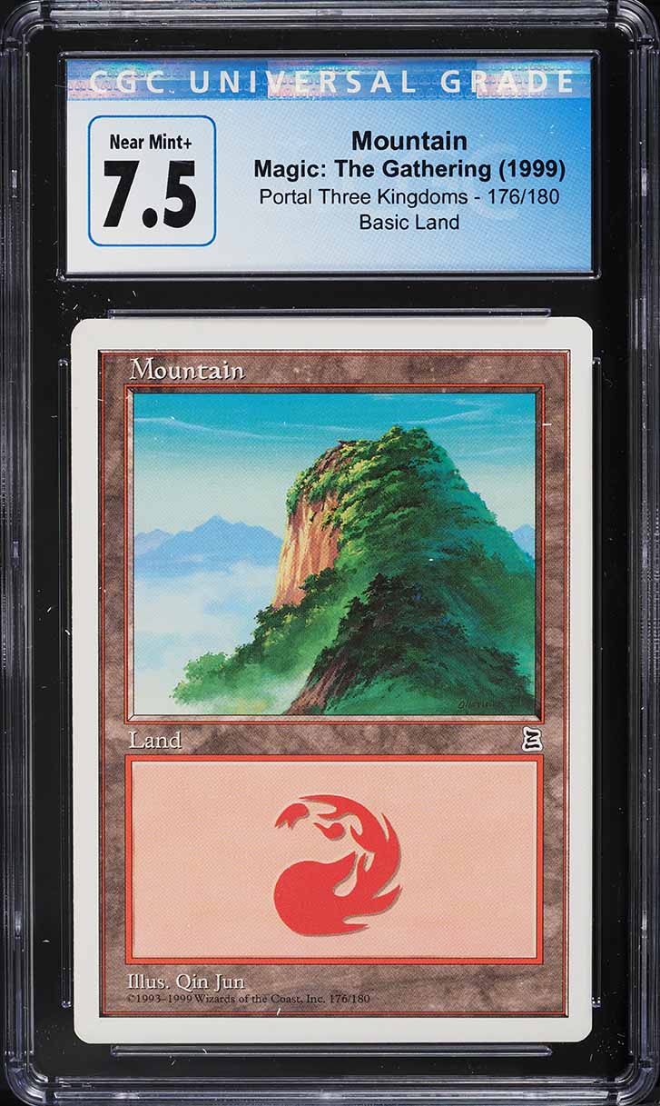 1999 Magic The Gathering MTG Portal Three Kingdoms Mountain #176 CGC 7.5 NRMT+