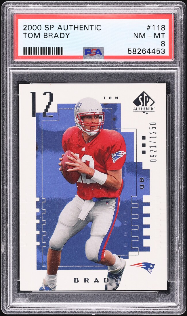 2000 SP Authentic Tom Brady ROOKIE /1250 #118 PSA 8 NM-MT