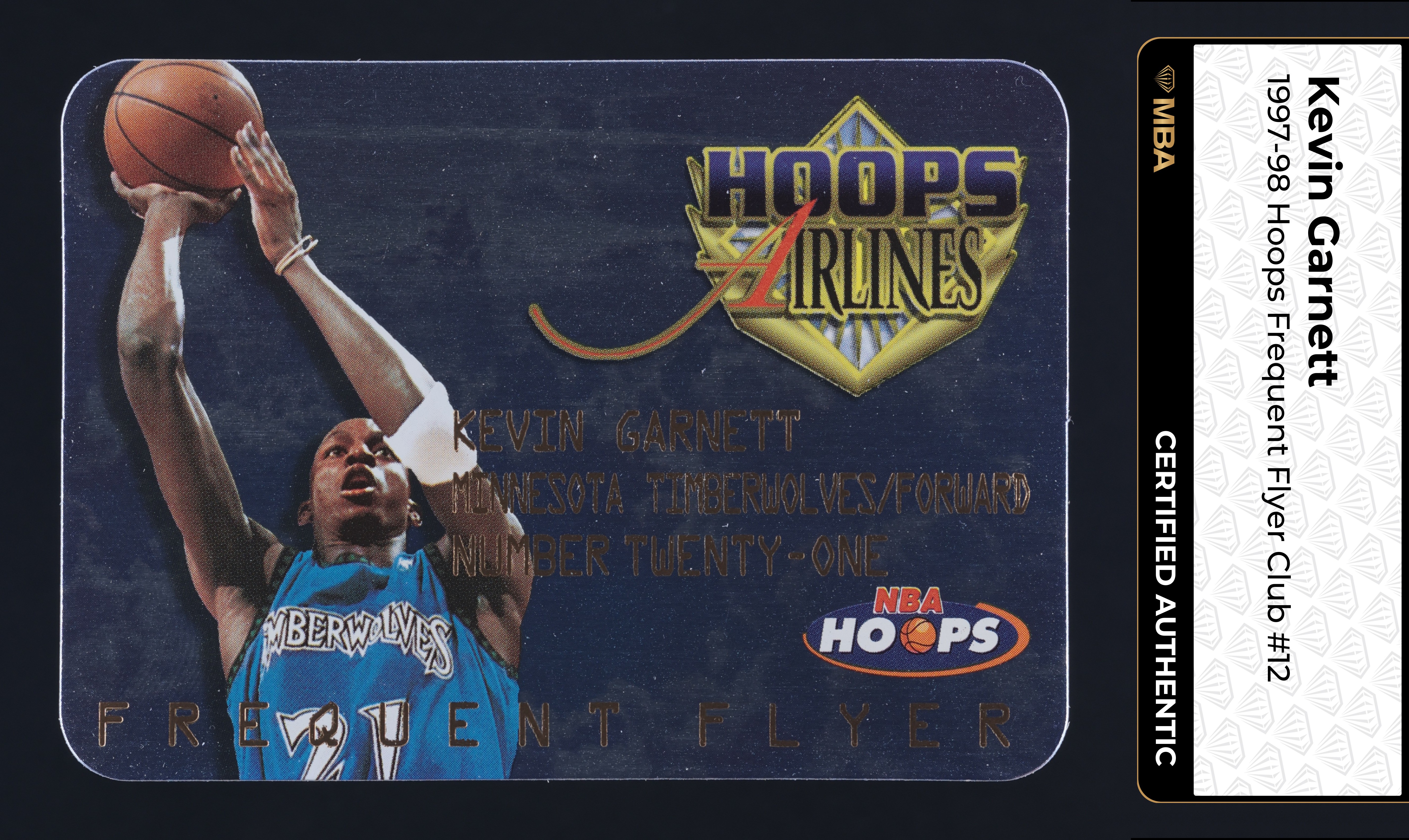 1997 Hoops Frequent Flyer Club Kevin Garnett #12 MBA AUTH