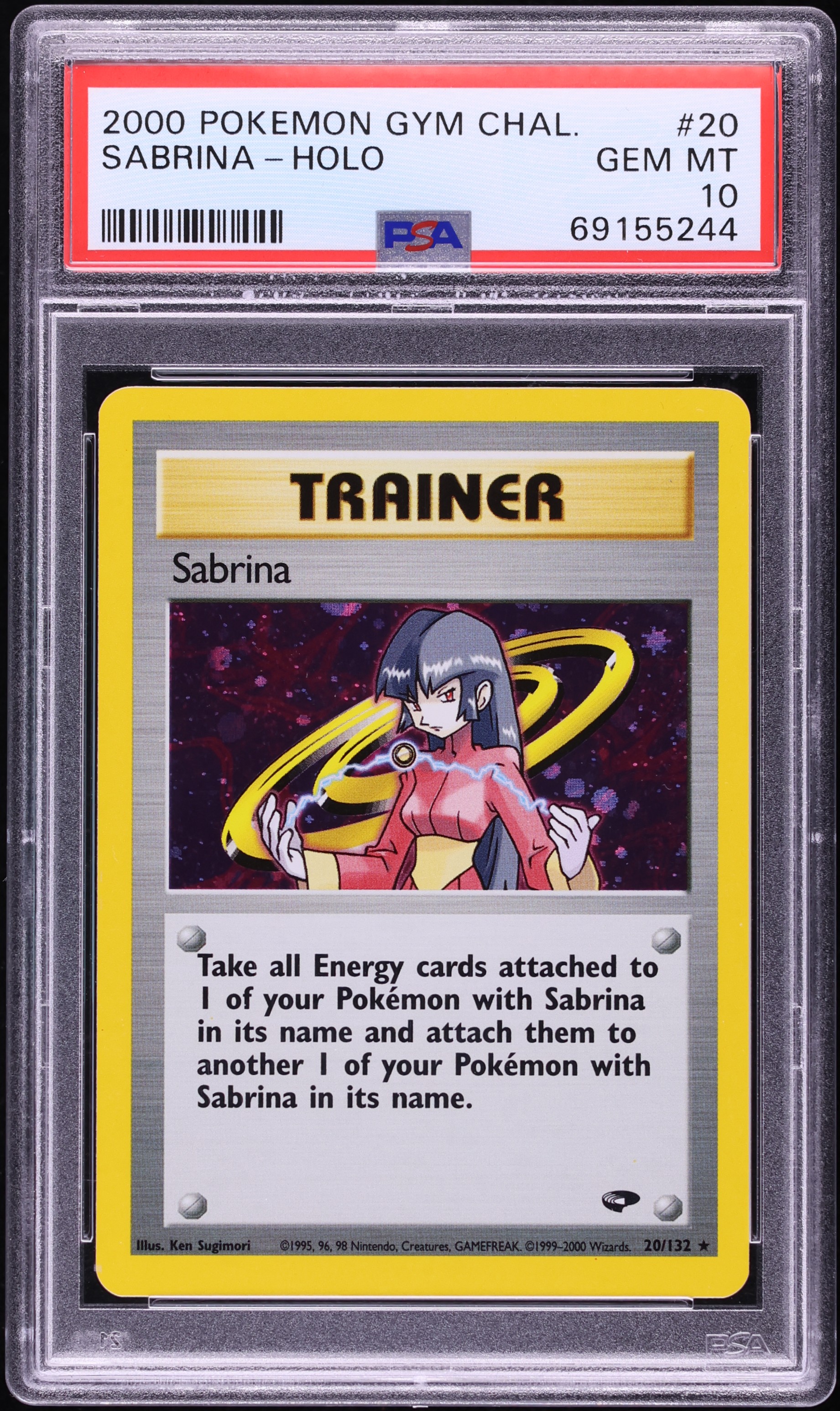 2000 Pokemon Gym Challenge Holo Sabrina #20 PSA 10 GEM MINT