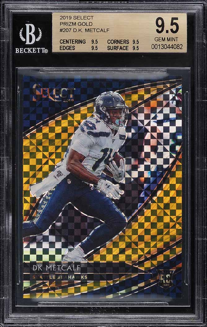 2019 Select Field Level Gold Prizm D.K. Metcalf ROOKIE RC #1/10 BGS 9.5 GEM MINT