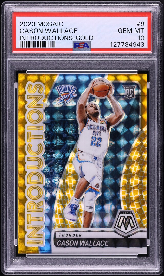 2023 Panini Mosaic Introductions Gold Cason Wallace ROOKIE 1/10 #9 PSA 10 GEM MINT