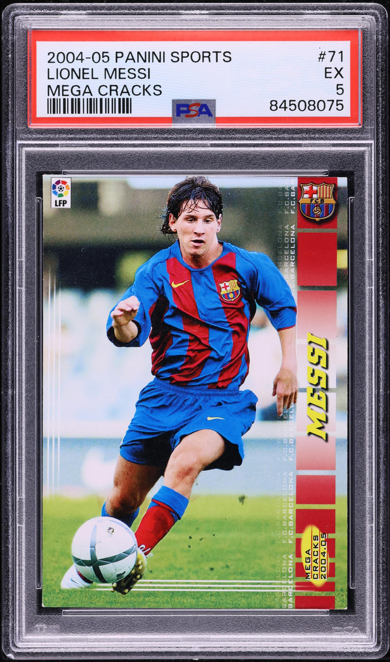 2004 Panini Sports Mega Cracks La Liga Lionel Messi ROOKIE #71 PSA 5 EX
