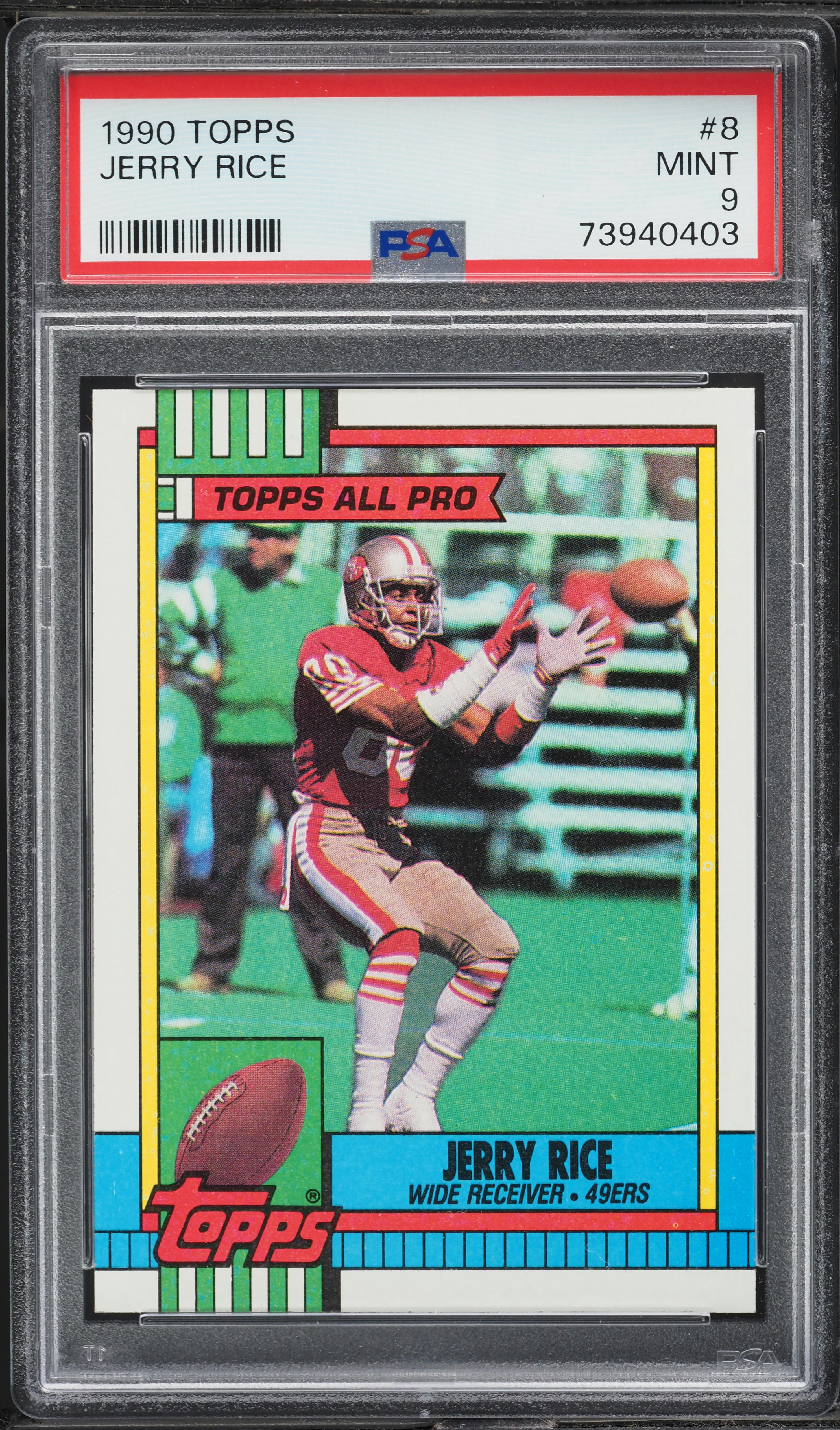 1990 Topps Football Jerry Rice ALL-PRO #8 PSA 9 MINT