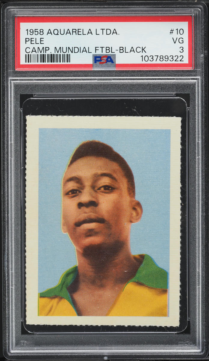 1958 Editora Aquarela Black Number Pele ROOKIE #10 PSA 3 VG