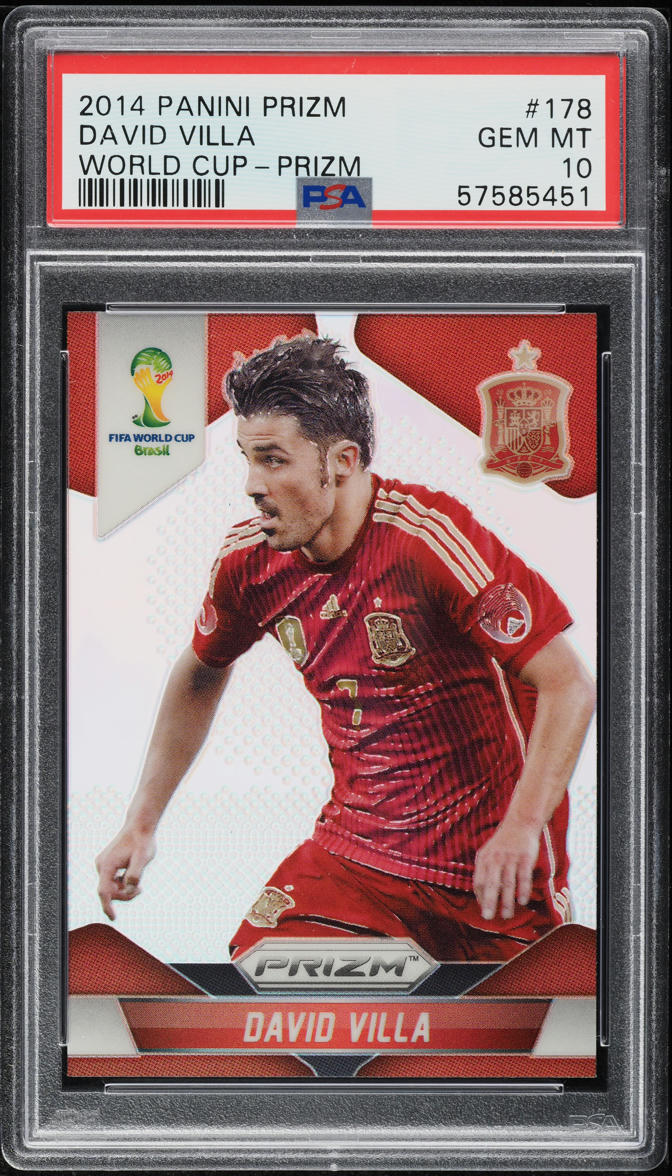2014 Panini Prizm World Cup Silver David Villa #178 PSA 10 GEM MINT