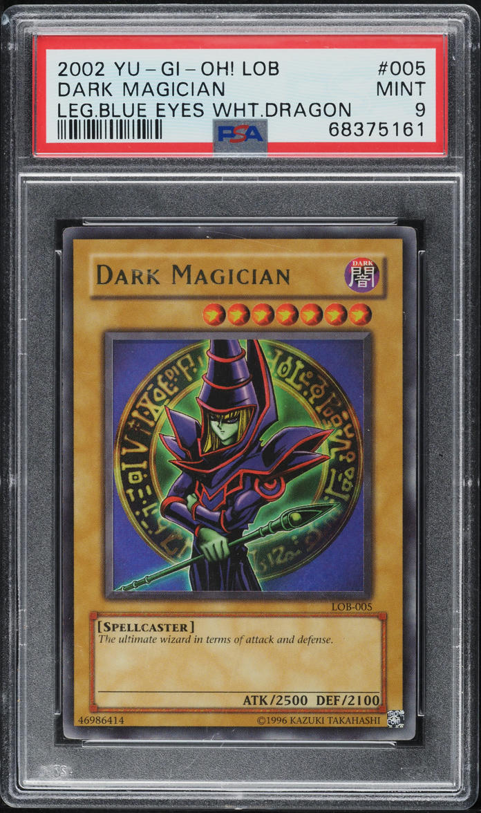 2002 Yu-Gi-Oh! Legend Of Blue-Eyes White Dragon Dark Magician #LOB-005 PSA 9