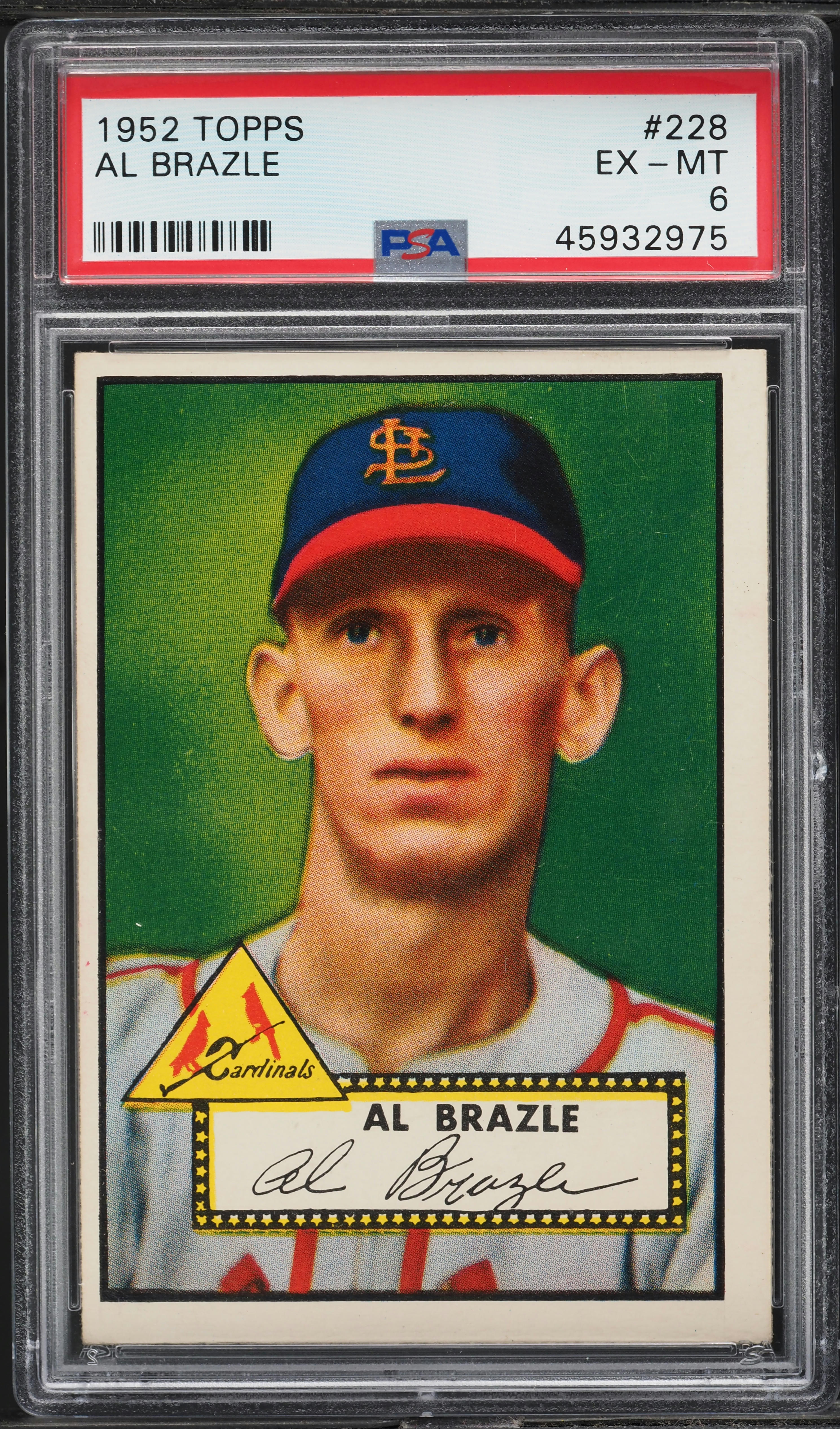 1952 Topps AL Brazle #228 PSA 6 EXMT