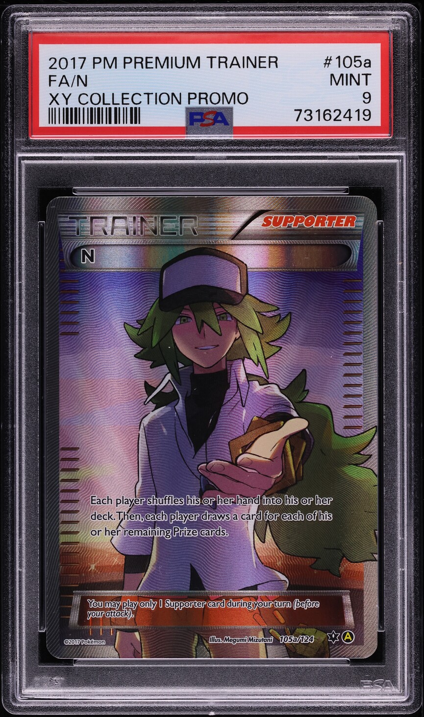 2017 Pokemon Premium Trainer XY Collection Promo Full Art N #105a PSA 9 MINT