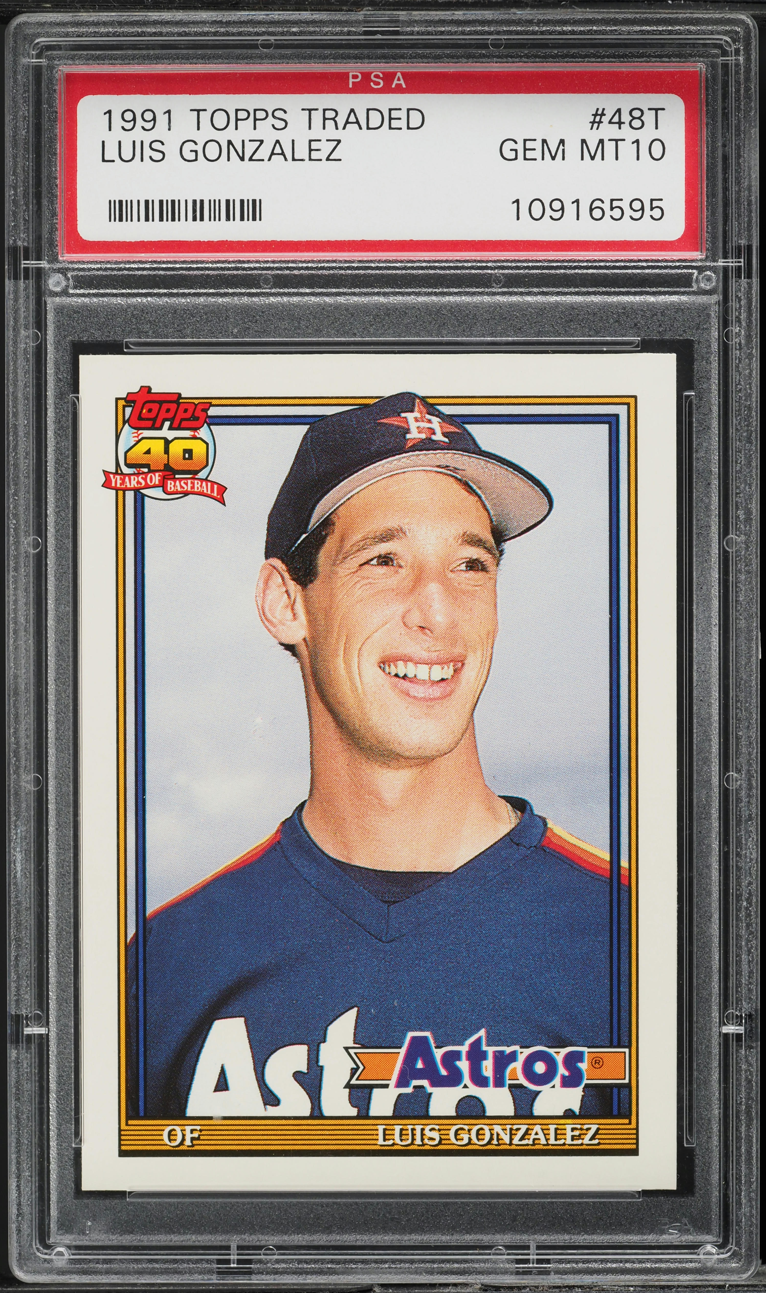 1991 Topps Traded Luis Gonzalez ROOKIE #48T PSA 10 GEM MINT