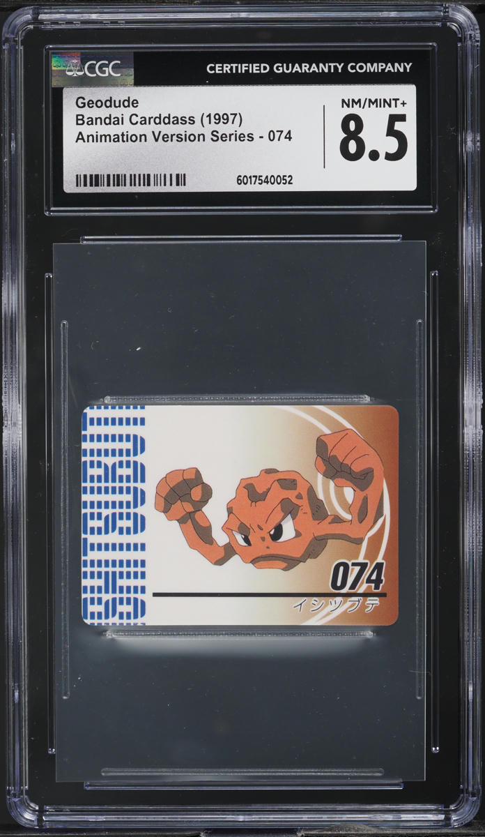 1997 Pokemon Japanese Bandai Carddass Animation Version Geodude #74 CGC 8.5