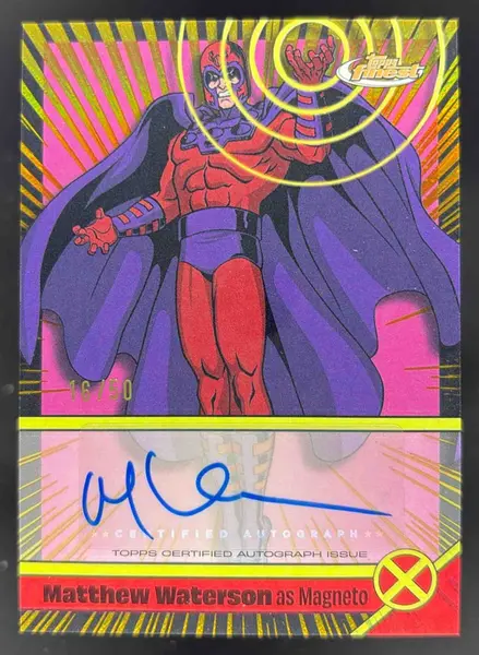 2025 Topps Finest X-Men '97 Voice Actor Gold Matthew Waterson Magneto Auto /50