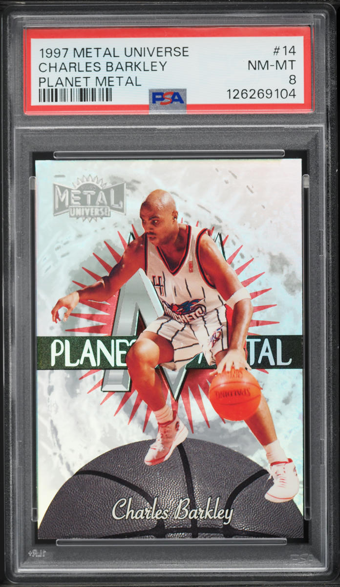 1997 Metal Universe Planet Metal Charles Barkley #14PM PSA 8 NM-MT