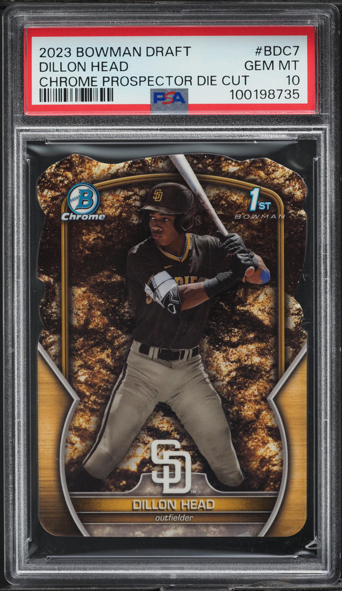 2023 Bowman Chrome Draft Prospector Die-Cut Dillon Head ROOKIE /49 #BDC7 PSA 10