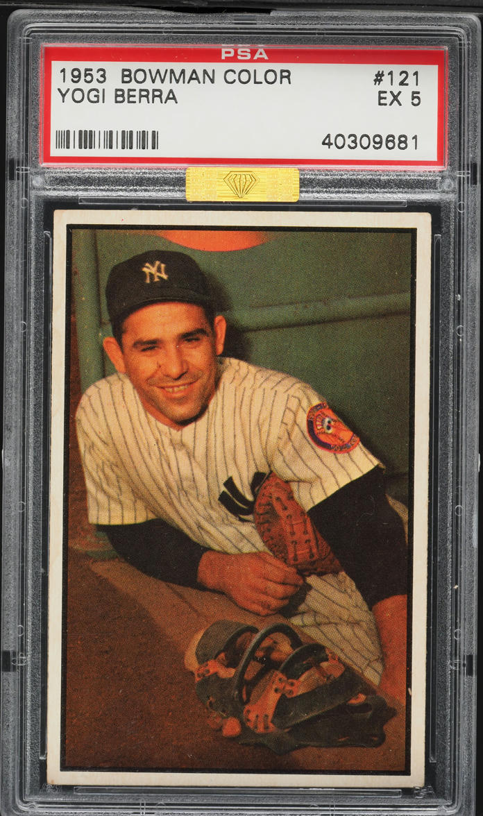 1953 Bowman Color Yogi Berra #121 MBA PSA 5 EX