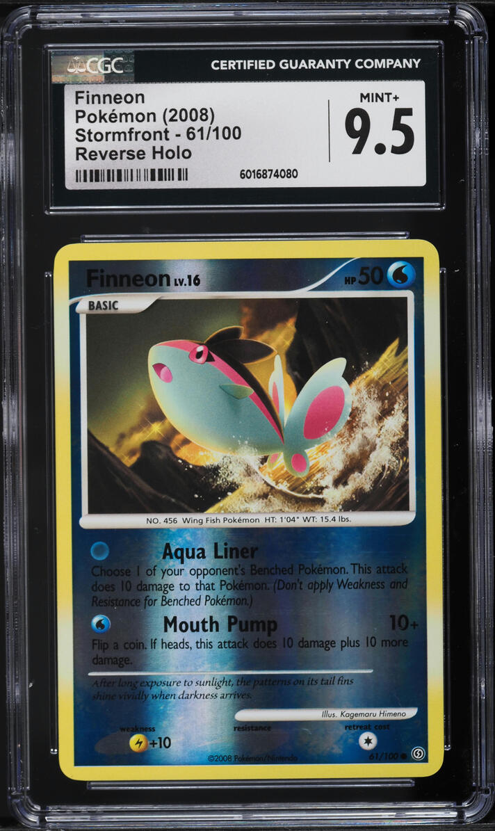 2008 Pokemon Diamond & Pearl Stormfront Reverse Holo Finneon #61 CGC 9.5 MINT+