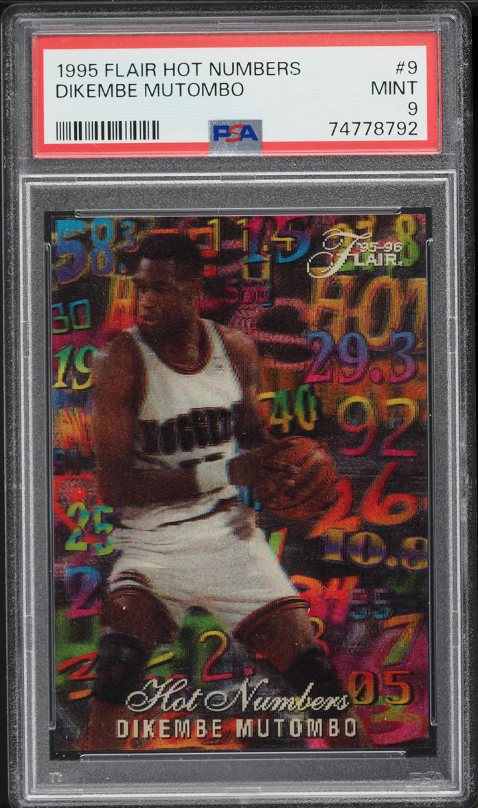 1995 Flair Hot Numbers Dikembe Mutombo #9 PSA 9 MINT