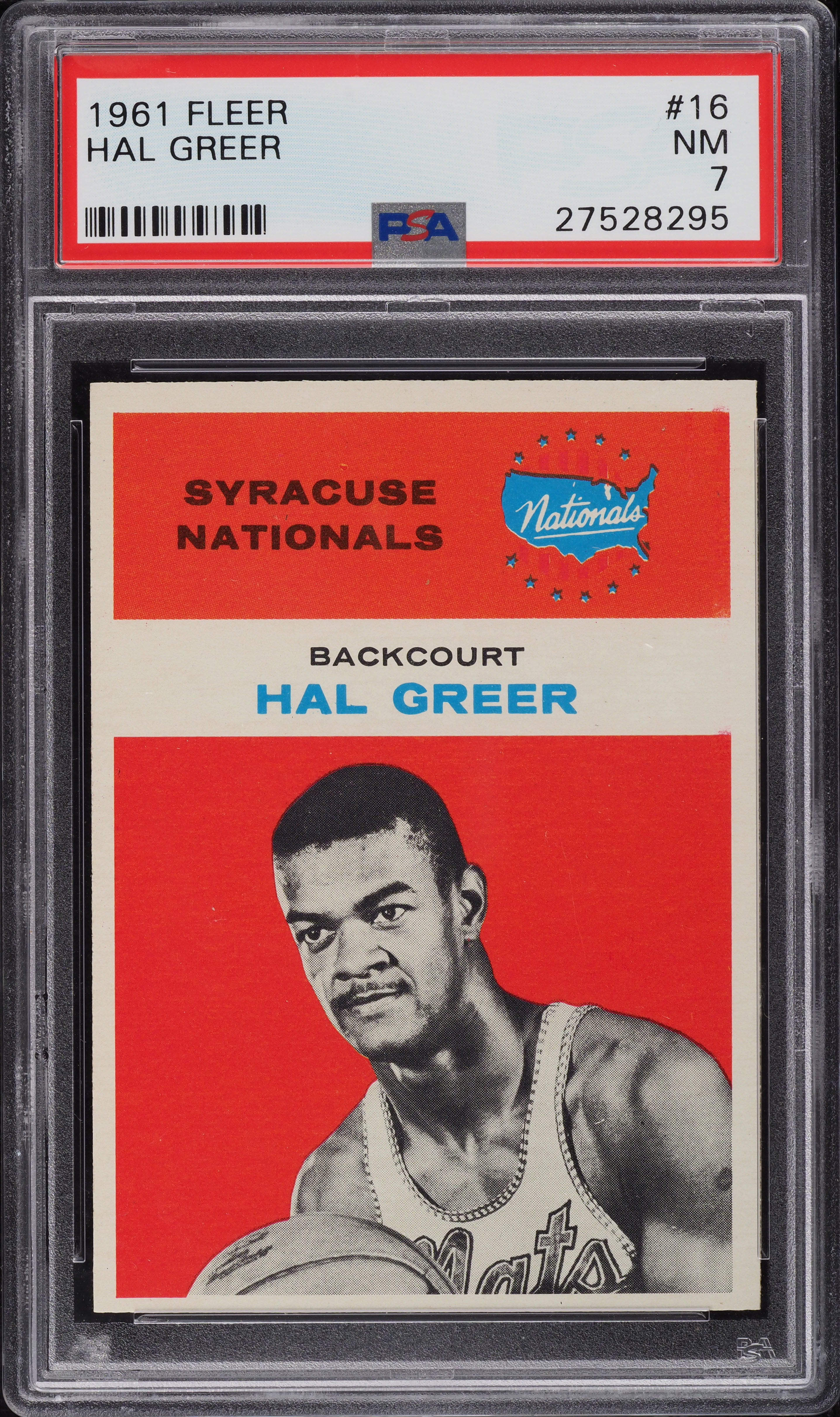 1961 Fleer Basketball Hal Greer #16 PSA 7 NRMT
