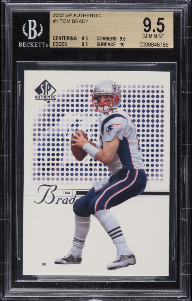 2002 SP Authentic Tom Brady #1 BGS 9.5 GEM MINT