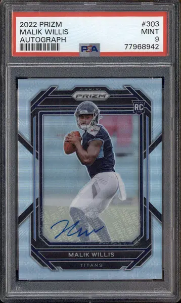 2022 Panini Prizm Autograph #303 Malik Willis RC Auto PSA 9