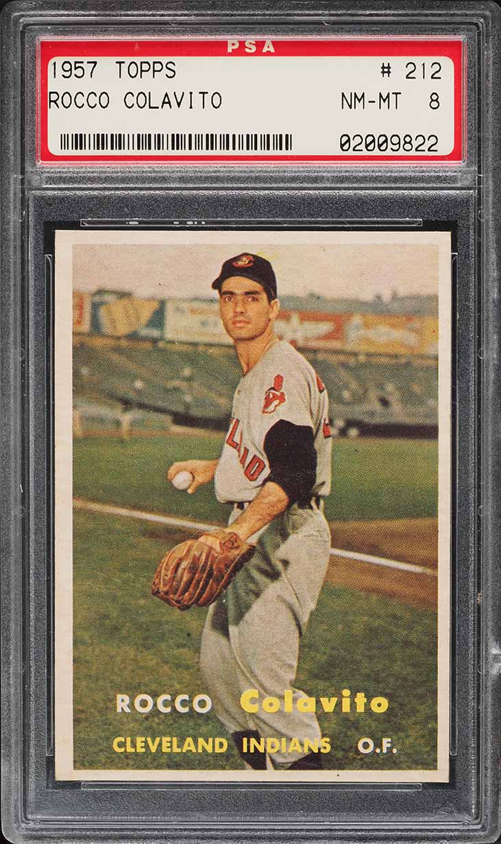 1957 Topps Rocco Colavito ROOKIE #212 PSA 8 NM-MT